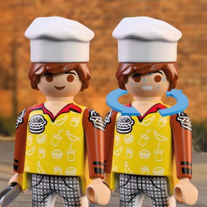 Playmobil | City Action | Quadriciclo de Bombeiro com Quiosque de Hambúrguer | Quadriciclo de emergência compacto com função de jato de água, quiosque de lanches em chamas e muitos acessórios | Para crianças a partir de 4 anos | 72195