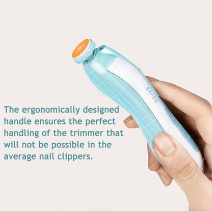 PandaEar Aparador de Unhas Elétrico para Bebês, Kit com 6 Lixas de Reposição Extras (Azul)