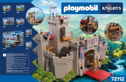 Playmobil | Cavaleiros | Grande Castelo do Leão com Ponte Levadiça, Canhões e Alçapão – Brinquedo para Crianças a partir de 4 anos | 72112