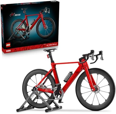 LEGO Icons Bicicleta de Estrada - Kit de Montagem para Adultos - Inclui Pneus de Borracha, Câmbios e Suporte para Roda Traseira para Decoração de Mesa - Ideia de Presente Esportivo para Fãs de Ciclismo - 11380