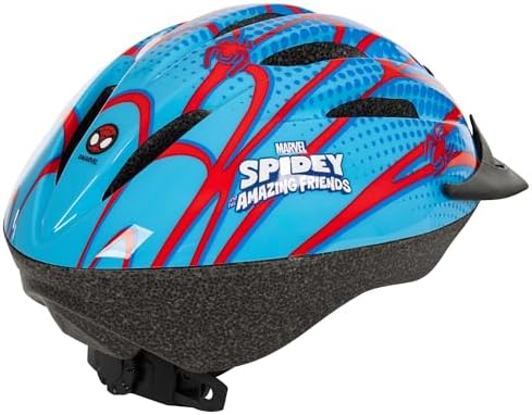 Capacetes de bicicleta infantis oficiais da Disney e Marvel | Capacete de segurança ajustável para crianças de 3 a 12 anos (50 a 54 cm) | Frozen, Stitch, Minnie Mouse, Homem-Aranha – Ideal para ciclismo, patinete e skate.