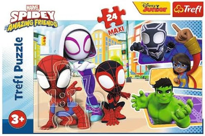 Trefl Marvel Homem-Aranha e seus Incríveis Amigos – Quebra-cabeça de 24 peças para crianças – Peças grandes e fáceis de manusear – Para crianças a partir de 3 anos