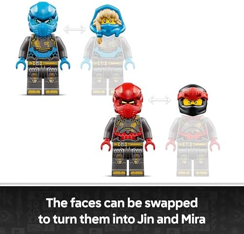 LEGO NINJAGO Os Mechs Titãs Gêmeos - Brinquedo Ninja com 2 Figuras de Ação e 3 Minifiguras, incluindo Kai e Nya - Decoração para Quarto Infantil - Presente de Aniversário para Meninos a partir de 12 Anos e Fãs Adolescentes - 71870