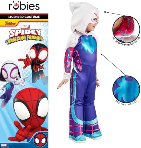 Fantasia infantil de luxo do Homem-Aranha Fantasma, da Rubie's, inspirada no filme "Homem-Aranha e seus Incríveis Amigos" da Marvel.