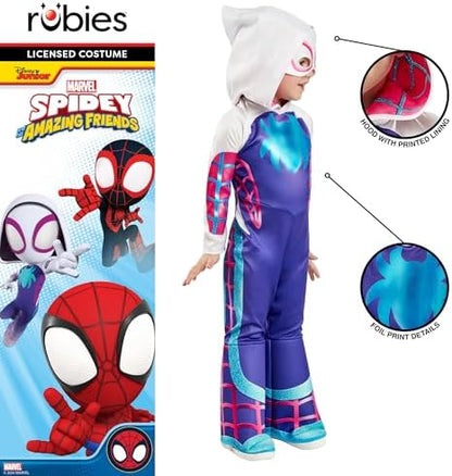 Fantasia infantil de luxo do Homem-Aranha Fantasma, da Rubie's, inspirada no filme "Homem-Aranha e seus Incríveis Amigos" da Marvel.