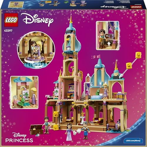 LEGO | Castelo da Rapunzel da Disney - Modelo de Exibição com 4 Mini Bonecas, Figura do Pascal e Acessórios - Presente de Aniversário para Meninas a partir de 6 Anos e Fãs do Filme Enrolados - 43297