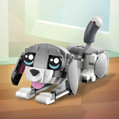LEGO Brinquedo lúdico de gato Creator 3 em 1 - Transforma-se em uma figura de pombo ou cachorro de estimação - Conjunto de construção de animais para crianças, meninas e meninos com mais de 8 anos - Presente de aniversário criativo