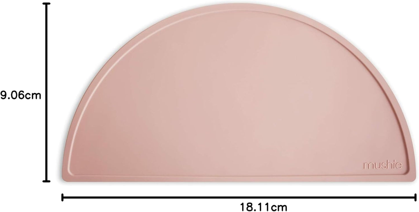 Mushie Tapete de silicone para crianças | Design antiderrapante | Material: Silicone de qualidade alimentar | Fácil de limpar e resistente a manchas | Livre de BPA e ftalatos (Rosa claro)