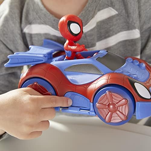 Homem-Aranha e seus amigos incríveis - Figura de ação Marvel Change 'N Go Web-Crawler e Homem-Aranha, veículo 2 em 1, figura de 10 cm, para crianças a partir de 3 anos