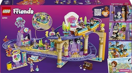 LEGO Friends Montanha-Russa da Sereia - Brinquedo Interativo com 3 Carrinhos, Loja, 5 Mini Bonecas e Acessórios - Ideia de Presente de Aniversário para Meninas a partir de 8 Anos - 42703