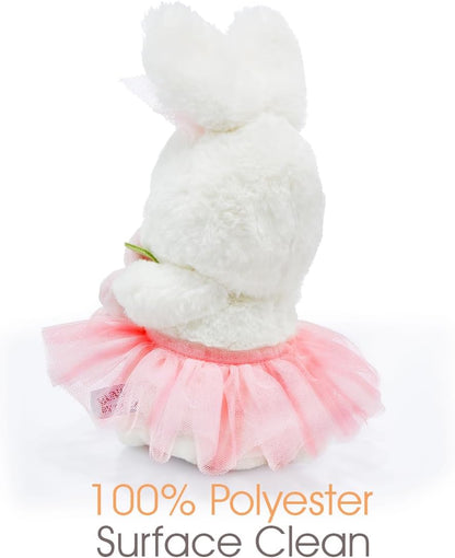 BUNNIES BY THE BAY Coelhinho de Pelúcia Blossom Bunny da Bichinho de Pelúcia Super Macio com Tutu Rosa e Flor de Veludo | 24cm de Altura | Brinquedo de Pelúcia | Brinquedo para Bebês desde o Nascimento