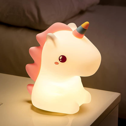 Groov-e Cuties - Rainbow Unicorn - Luz noturna LED que muda de cor com temporizador de 30/60 minutos - 7 cores - Toque para usar - Bateria recarregável de 12 horas ou alimentada por USB - para bebês, crianças pequenas e crianças