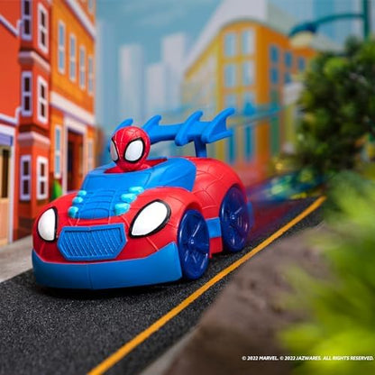 Homem-Aranha e seus Incríveis Amigos Marvel SNF0113 2 em 1 Veículo de Ataque com Lançador de Teias - Brinquedo Essencial para Todos os Fãs do Homem-Aranha