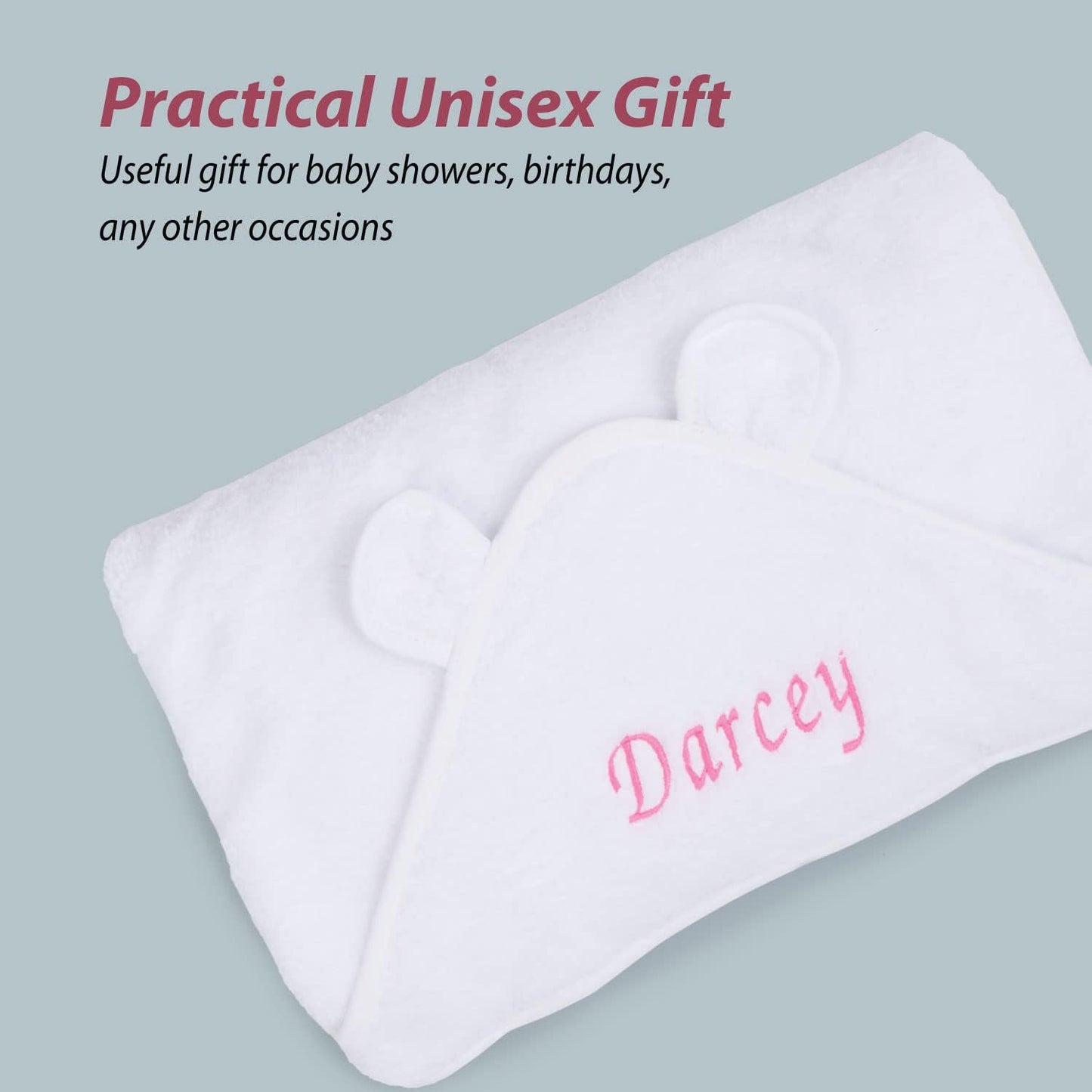 Toalha de banho com capuz personalizada para recém-nascidos - Toalha macia, fofinha, altamente absorvente e lavável à máquina com orelhas para sua nova menina, Toalha com capuz lavável à máquina para bebês e crianças pequenas