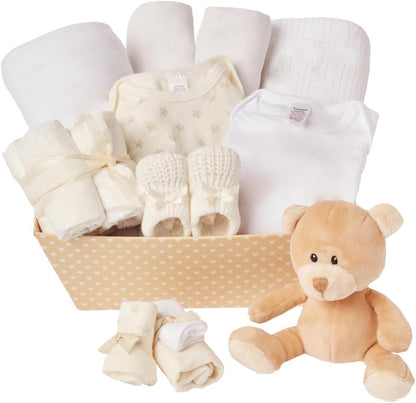 Conjunto de presentes para bebês meninos - 12 itens essenciais para recém-nascidos - Presentes ideais para chá de bebê para meninos, Baby Box Shop Conjunto de presentes personalizados para bebês meninos - 12 presentes