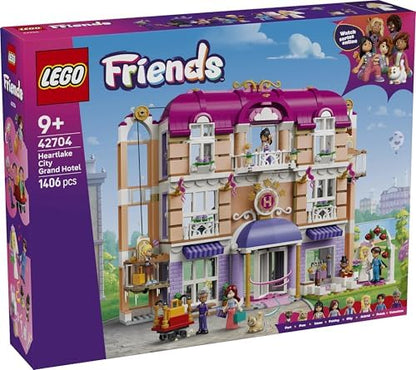 LEGO Friends Hotel Grand de Heartlake City - Miniatura com 6 mini bonecas, 2 figuras de animais e acessórios - Presente de aniversário para meninas a partir de 9 anos - 42704