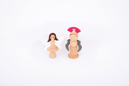 Conjunto de Figuras Encantadas de Madeira TickiT – 10 Personagens de Contos de Fadas para Brincadeiras Imaginativas, Miniaturas e Contação de Histórias, Marrom ou em Tons de Madeira