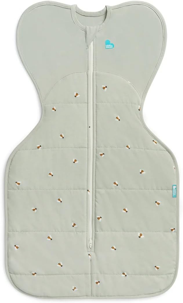 Love To Dream™ Swaddle UP™, Médio 6-8,5 kg - Algodão Cor Oliva | Ajuste perfeito, promove uma rotina de sono saudável | 2,5 Tog Ideal para o inverno e outono (16–20°C) | Algodão lavável à máquina com zíper duplo