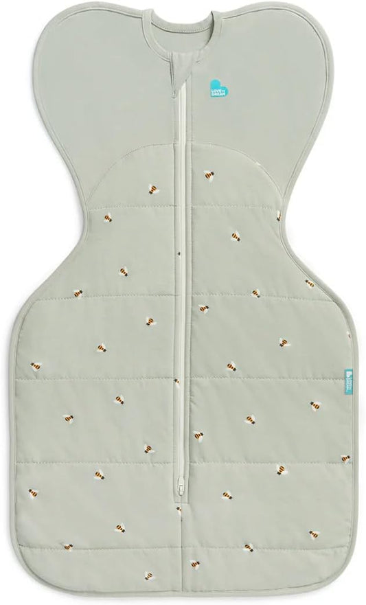 Love To Dream™ Swaddle UP™, Médio 6-8,5 kg - Algodão Cor Oliva | Ajuste perfeito, promove uma rotina de sono saudável | 2,5 Tog Ideal para o inverno e outono (16–20°C) | Algodão lavável à máquina com zíper duplo