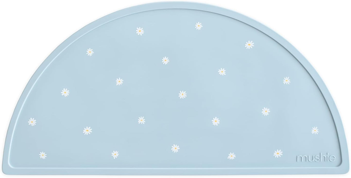 Mushie Tapete de silicone para crianças | Design antiderrapante | Material: Silicone de qualidade alimentar | Fácil de limpar e resistente a manchas | Livre de BPA e ftalatos (Margarida branca)