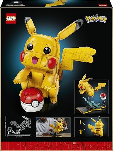 LEGO Pokémon Pikachu e Poké Bola - Conjunto de Construção para Adultos - Kit de Modelo com Figura Articulada de Anime e Suporte de Exibição Dinâmico - Decoração DIY para Quarto ou Mesa - Ideia de Presente Colecionável para Fãs de Jogos - 72152