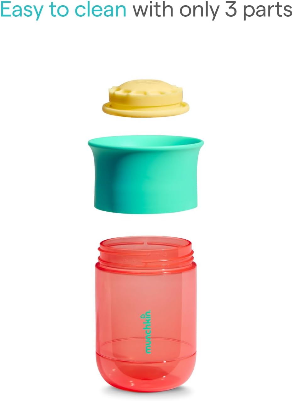 Munchkin Copo Aberto Control Flow | 18m+ | Copo 2 em 1 | 296 ml | Coral