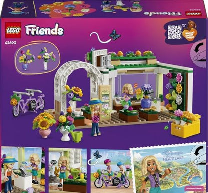 LEGO Friends Loja de Flores Criativa - Brinquedo em Miniatura com Flores Artificiais, Buquês, 2 Mini Bonecas, Bicicleta e Acessórios - Presente de Aniversário para Meninas a partir de 7 Anos - 42693