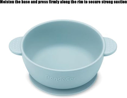 PandaEar Tigelas de silicone com ventosa para bebês | Conjunto com 3 tigelas com ventosa para bebês, crianças pequenas e bebês | Conjunto de tigelas para alimentação de bebês | Macias, seguras e livres de BPA,