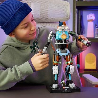 LEGO Fortnite KIT Brinquedo - Figura Interativa com Picareta Garra Poderosa e Roda Giratória para Decoração de Quarto Infantil - Presente Gamer para Meninos, Meninas e Adolescentes a partir de 12 Anos - 77081