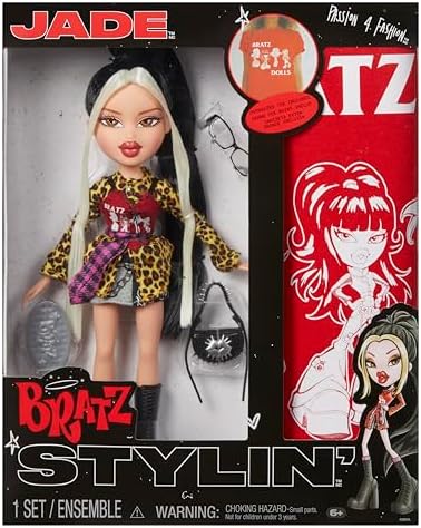Bratz Stylin' Jade - Boneca Fashion com Camiseta Personalizável para Você, Acompanha Acessórios, Brinquedo Fofo para Meninas