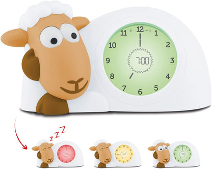 ZAZU Relógio Sam the Lamb - Relógio para treinamento de sono e luz noturna para crianças | Despertador iluminado | Ajuda a ensinar seu filho quando acordar com indicadores visuais | Brilho Ajustável | Desligamento automático