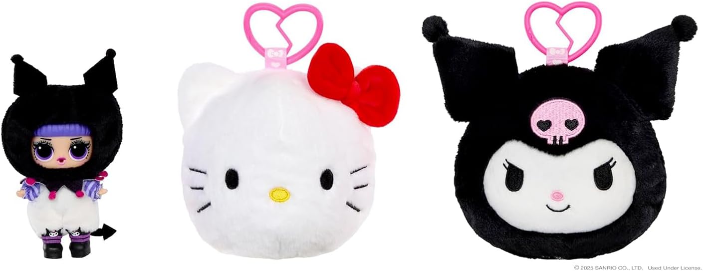 L.O.L. Surprise! Ama Hello Kitty Pelúcia Reversível Surpresa - Personagens de Pelúcia da Sanrio com L.O.L. Tot Combinando, 5 Surpresas e Chaveiro Portátil, Para Crianças a partir de 4 Anos, Branca