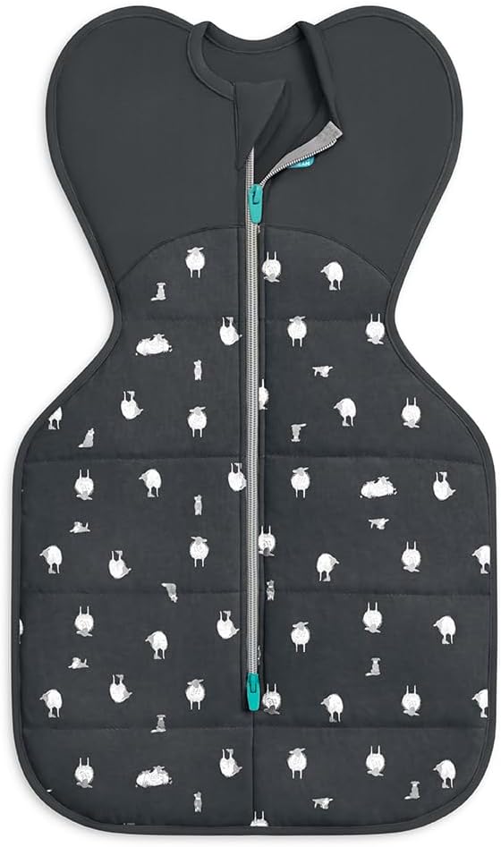 Love To Dream™ Swaddle UP™, Recém-nascido 2,2-3,8kg - Lamb's Best Friend Carvão | Ajuste perfeito, promove um sono saudável | 2,5 Tog Ideal para o inverno e outono (16–20°C) | Algodão e lã orgânicos, lavável à máquina
