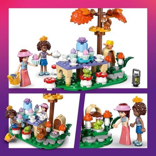 LEGO Friends Festa do Chá na Floresta - Conjunto de Interpretação de Papéis com 2 Mini Bonecas, 3 Figuras de Animais e Acessórios de Comida de Brinquedo - Ideia de Presente de Aniversário para Meninas a partir de 6 Anos - 42690