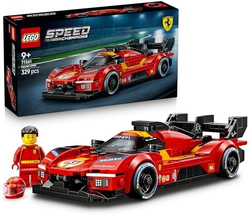 LEGO Speed Champions Ferrari 499P Carro de Corrida - Kit de Modelo STEM com Minifigura Colecionável de Piloto - Presente de Produto de Automobilismo para Meninos e Fãs a partir de 9 Anos - 77261