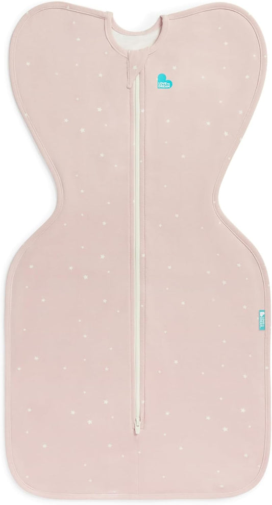 Love To Dream™ Swaddle UP™, Médio 6–8,5 kg – Azul Claro Brilhante | Ajuste perfeito, promove uma rotina de sono saudável | 1.0 Tog Ideal para primavera e verão (20–24°C) | Algodão lavável à máquina com zíper duplo