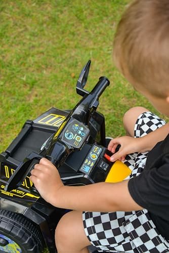 Mini Quadriciclo Infantil Batman - Produto Oficial Licenciado - Brinquedo Elétrico Infantil 6V - Marchas para Frente e Ré, Pneus Robustos e Adesivos Incríveis dos Amigos