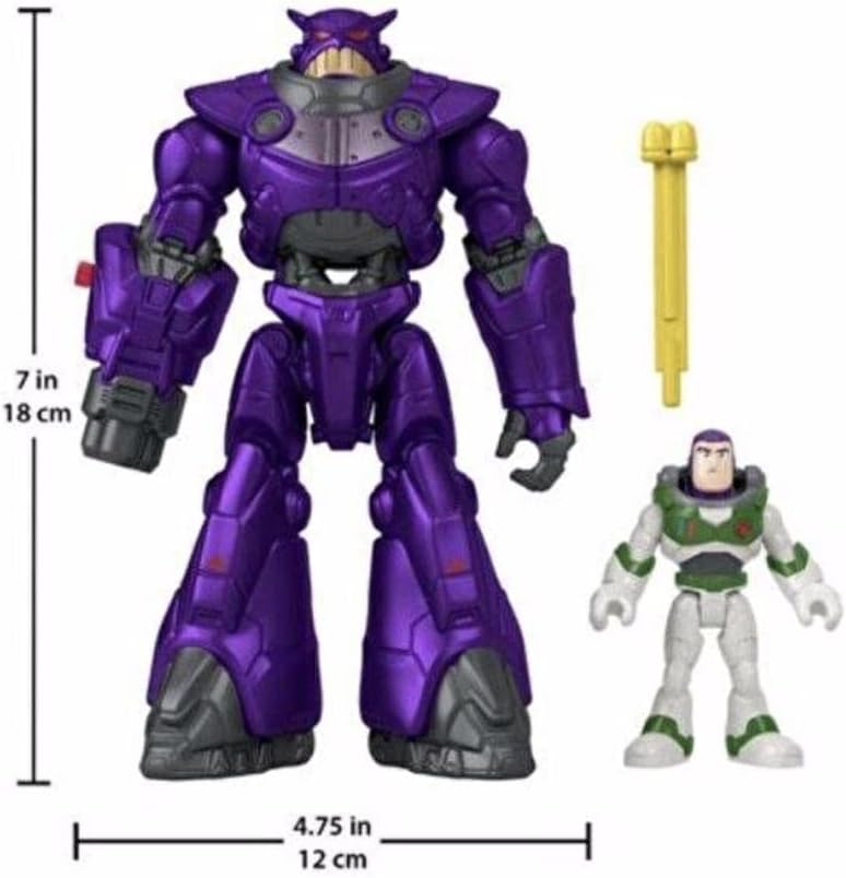 Disney e Pixar Lightyear Toys, Imaginext Battle Blast Zurg e Buzz Lightyear Conjunto de Figuras para Brincadeiras de Faz de Conta em Idade Pré-escolar (3-8 Anos) - HGT34