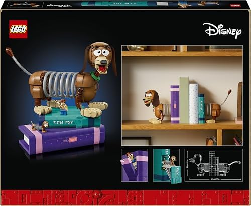 LEGO | Disney Pixar Toy Story Slinky Dog - Conjunto de Construção Decorativo para Estante de Livros para Adultos - Inclui Minifigura do Woody e Figura de Dachshund - Presente Nostálgico para Fãs - 43301