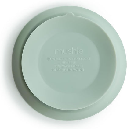Mushie Tigela de silicone com ventosa, tigela antiderrapante com ventosa para bebês e crianças pequenas, material: silicone de qualidade alimentar, pode ser lavada na lava-louças e usada no micro-ondas (azul Cambridge)