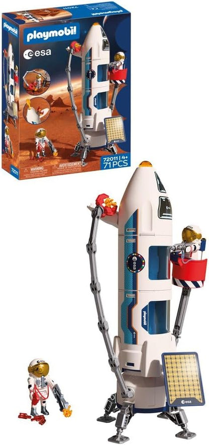 Playmobil Space ESA – Foguete de Pesquisa em Marte, foguete modular com plataforma de lançamento e 2 astronautas, conjunto de brinquedo espacial, para crianças a partir de 4 anos, 72011