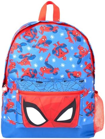 Mochila escolar Marvel Homem-Aranha para meninos, com 2 compartimentos, alças de ombro ajustáveis e bolso de tela.