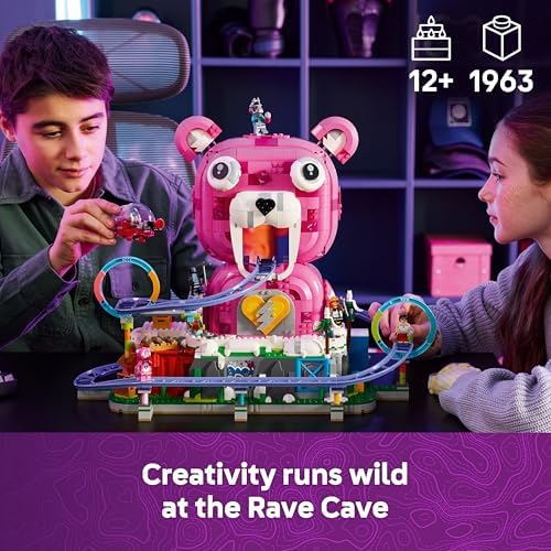 LEGO Fortnite Rave Cave - Brinquedo interativo com modelo de parque temático e 6 minifiguras para decoração de quarto infantil - Presente gamer para meninos e meninas a partir de 12 anos e fãs adolescentes - 77082