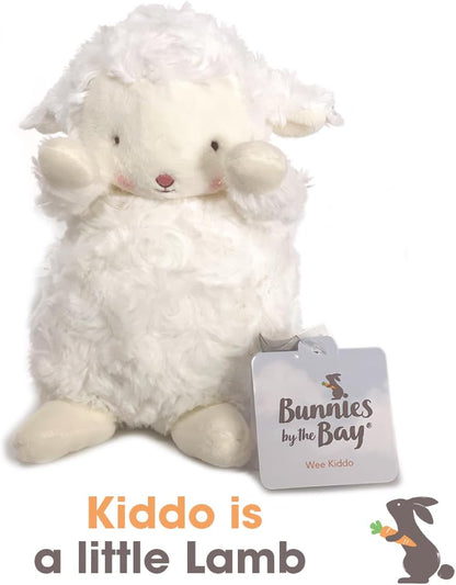 BUNNIES BY THE BAY Ursinho de Pelúcia Ovelha Wee Kiddo | Brinquedo de pelúcia macio e fofinho para bebês, o primeiro brinquedo perfeito para recém-nascidos | Ursinho de pelúcia ovelha seguro para bebês e novos pais