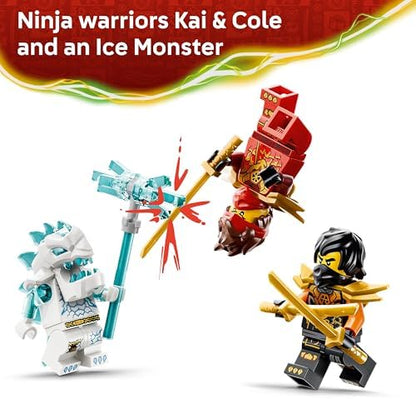 LEGO NINJAGO Veículos Combináveis de Kai e Cole - Carro Ninja, Moto, 3 Minifiguras incluindo Kai e Cole com Katanas - Ótima Ideia de Presente para Meninos a partir de 7 Anos e Fãs de Dragon Ball Rising - 71864