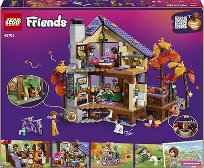 LEGO Friends Cabana Aconchegante na Floresta de Outono - Casa em Miniatura com 4 Mini Bonecas, 2 Figuras de Animais de Estimação e Acessórios - Presente de Aniversário para Meninas a partir de 9 Anos - 42705