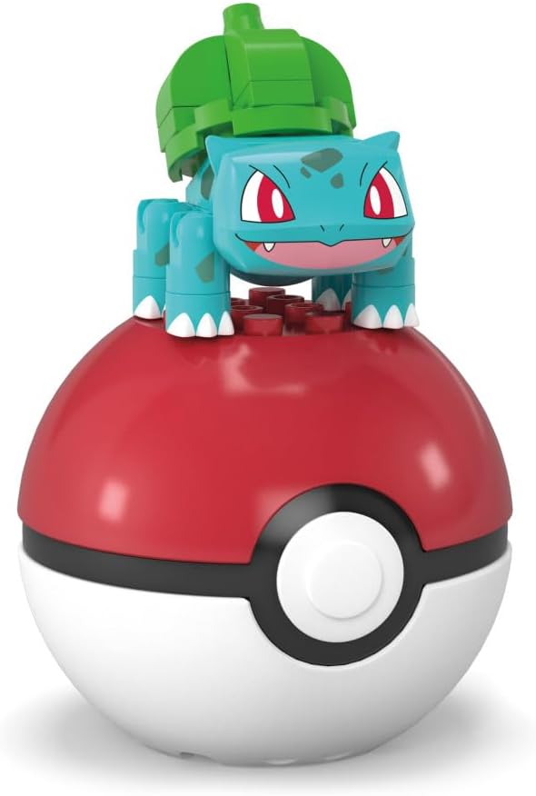 Mega Brands Pokémon Construx em Pokébola – Séries Evergreen e Generations (Bulbasaur)