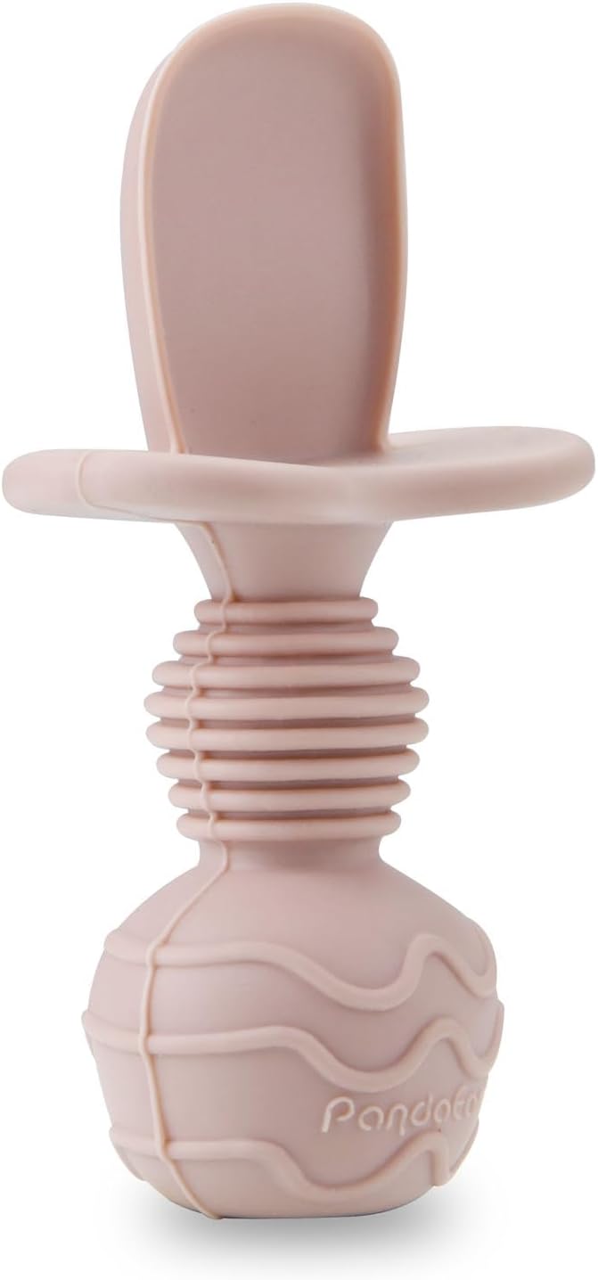 PandaEar Conjunto de 6 colheres e garfos de silicone para alimentação de bebês - Utensílios antiengasgo para a primeira alimentação independente, ideais para bebês a partir de 3 meses - Rosa