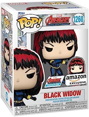 Funko Pop! Marvel: A60 - Viúva Negra dos Quadrinhos com Broche de Esmalte - Marvel Comics - Exclusivo da Amazon - Figura Colecionável de Vinil - Ideia de Presente - Produto Oficial - Brinquedos para Crianças e Adultos