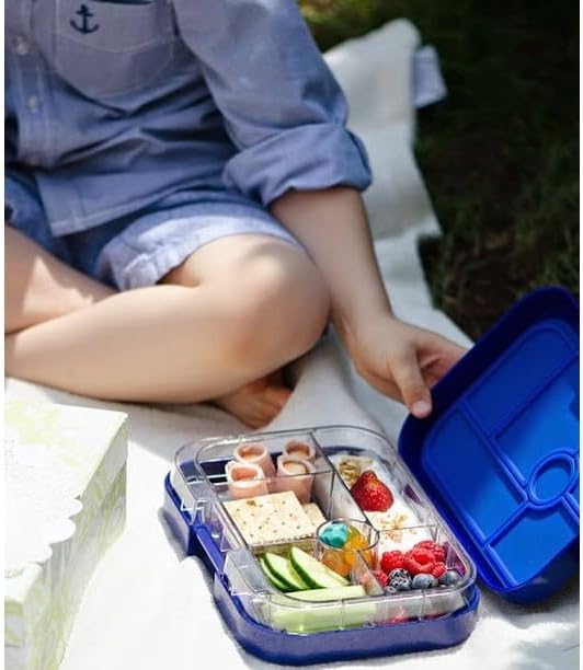 yumbox Recipiente original de lancheira Bento à prova de vazamentos para crianças (cinza nebuloso (bandeja de Paris))